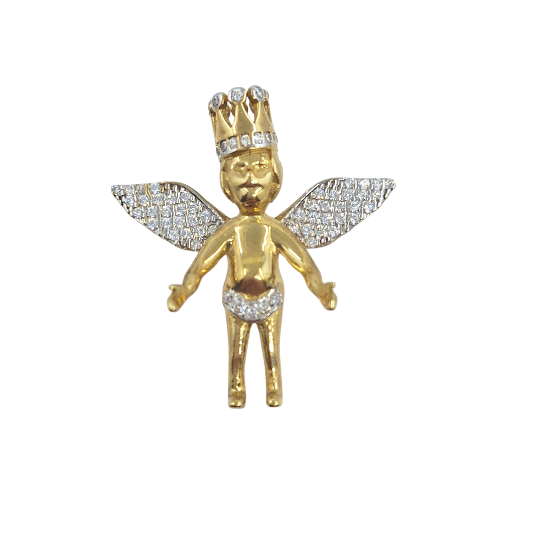 9ct Yellow Gold Cz Cupid Pendant