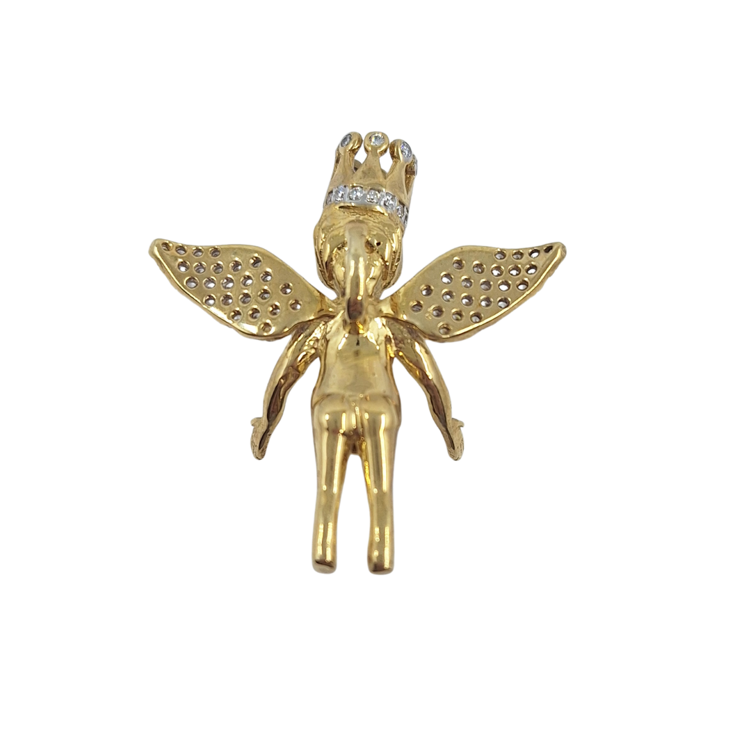 9ct Yellow Gold Cz Cupid Pendant