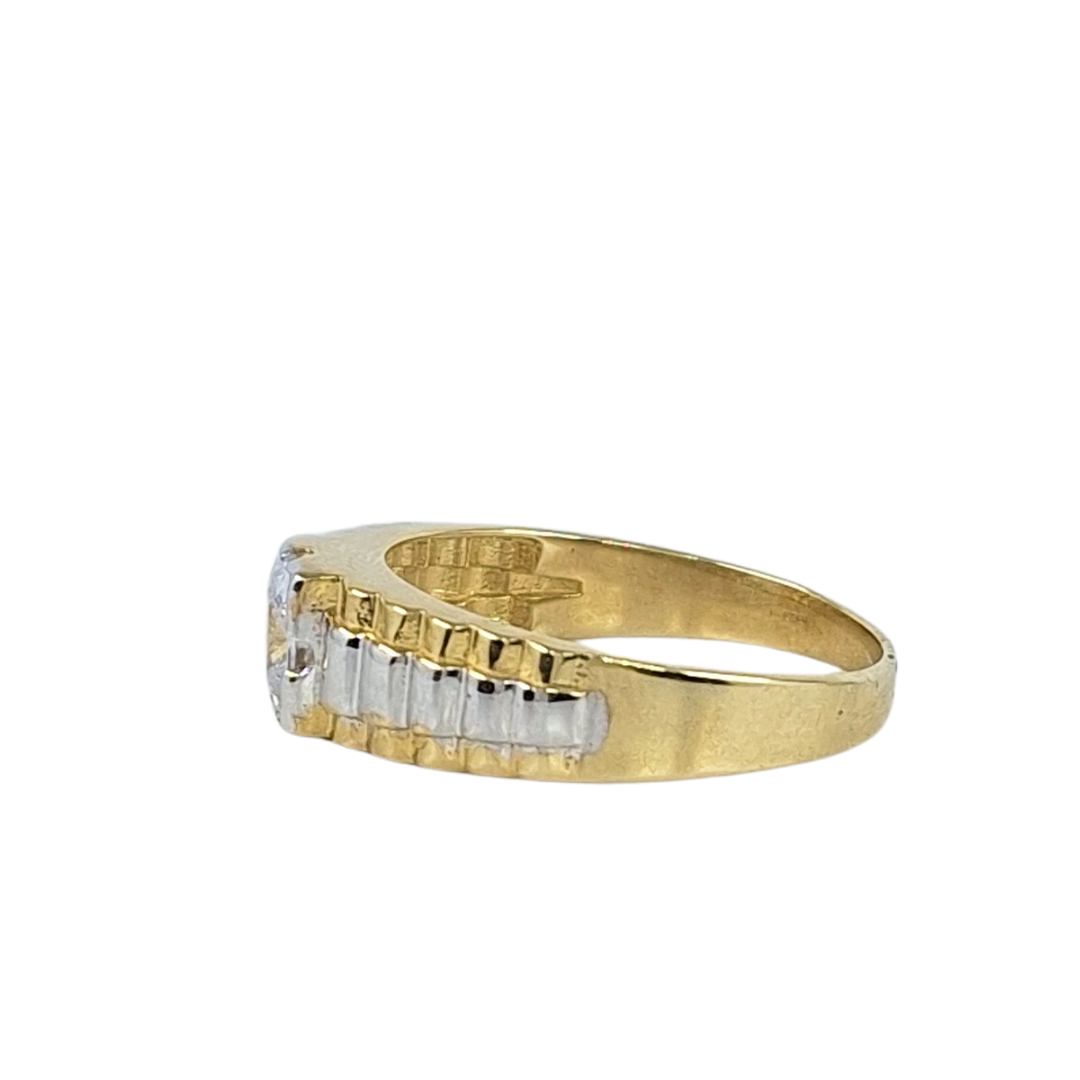 9ct Yellow Gold Cz Rolex Style Ring