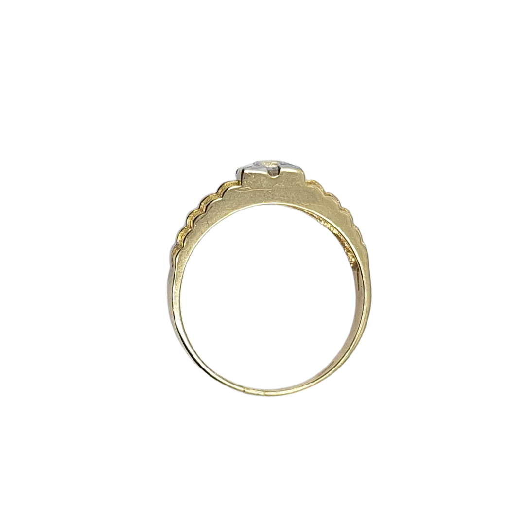 9ct Yellow Gold Cz Rolex Style Ring