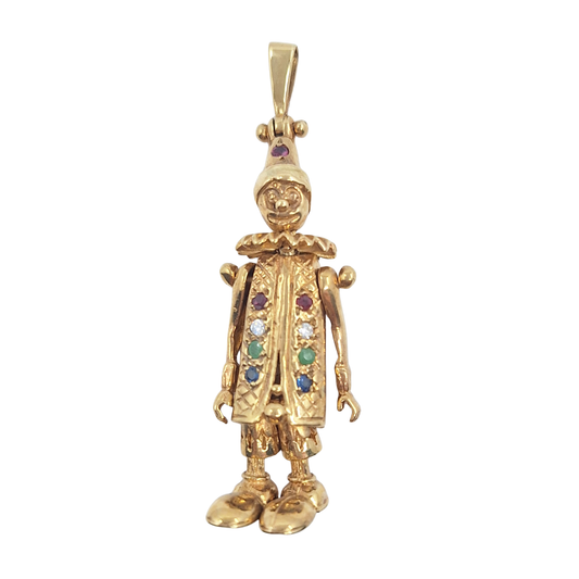 9ct Yellow Gold Clown Pendant