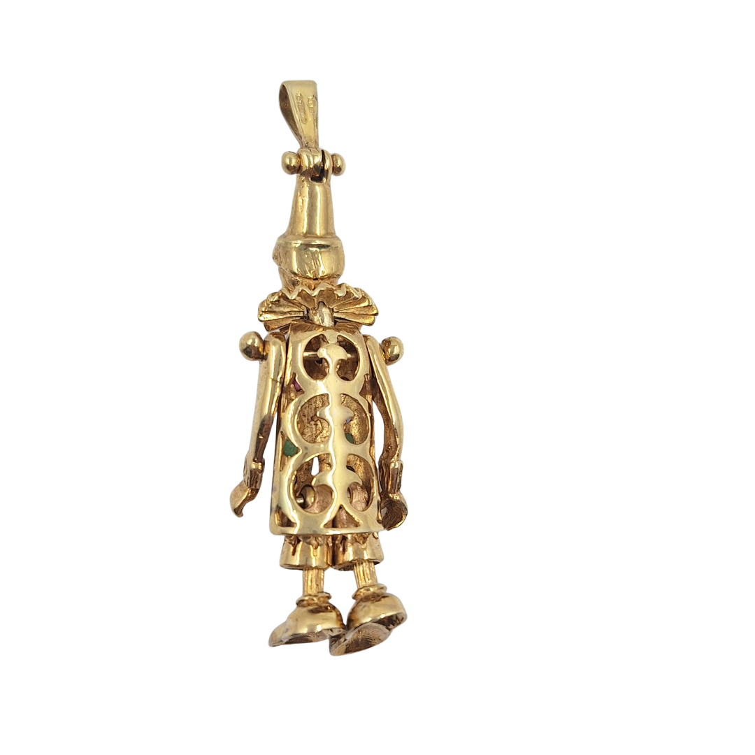 9ct Yellow Gold Clown Pendant