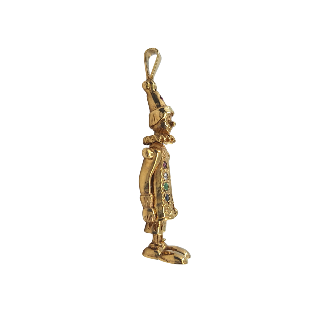 9ct Yellow Gold Clown Pendant