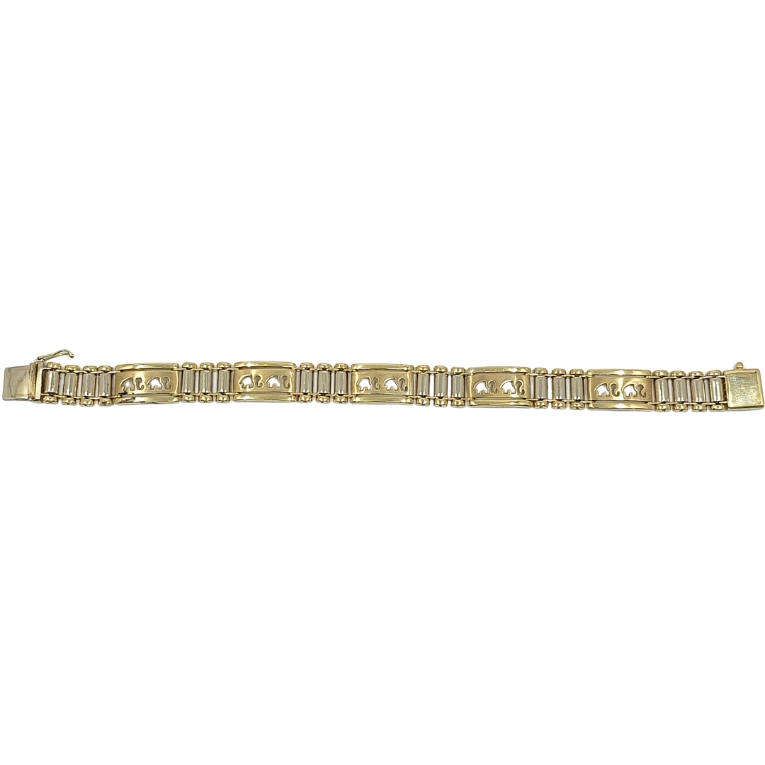 14ct Yellow Gold Elephant Design Bracelet