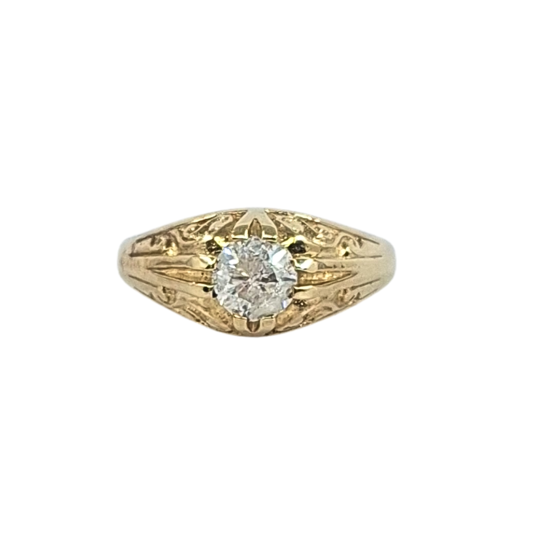 9ct Yellow Gold Diamond Gypsy Ring 1ct