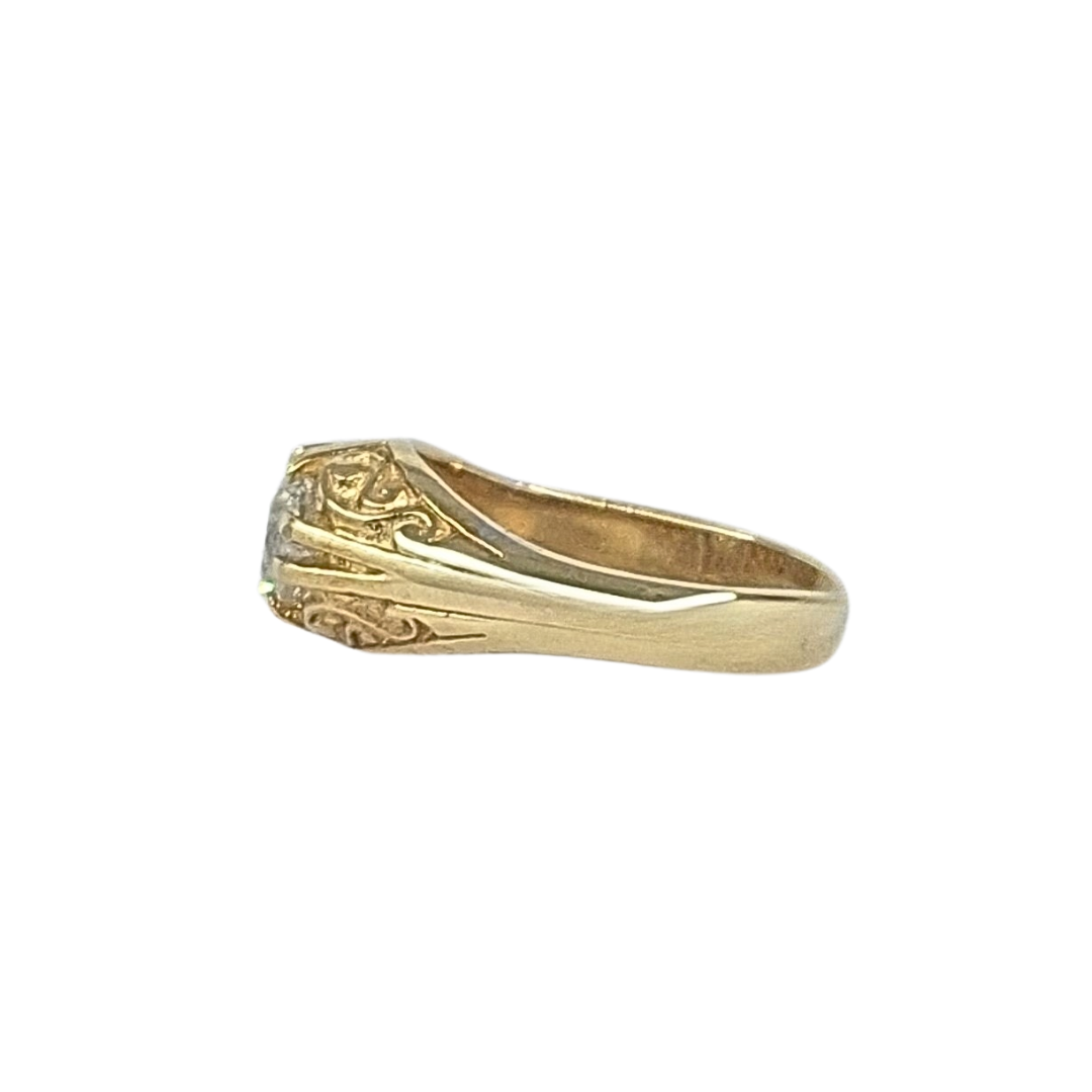 9ct Yellow Gold Diamond Gypsy Ring 1ct