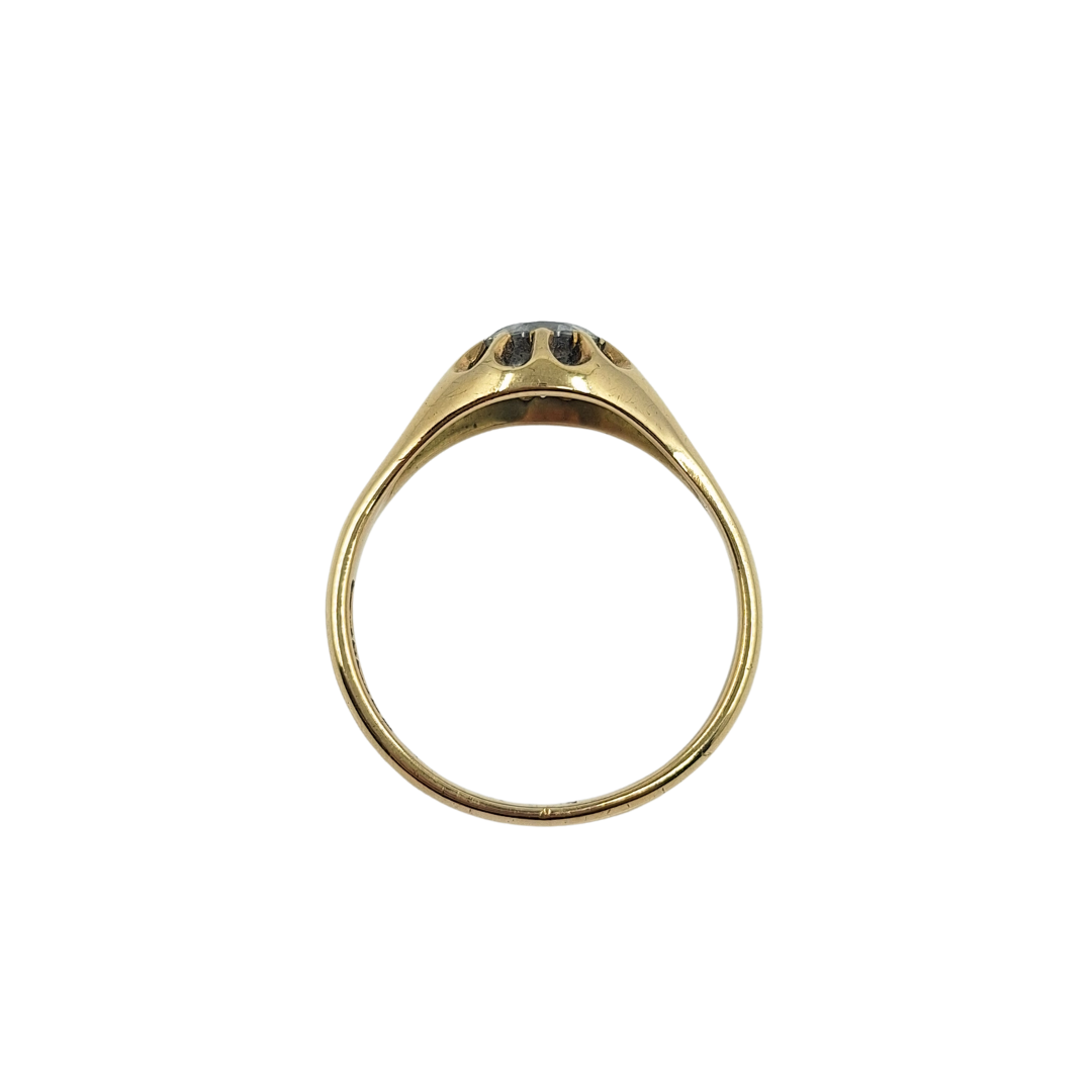 9ct Yellow Gold Cz Gents Gypsy Ring