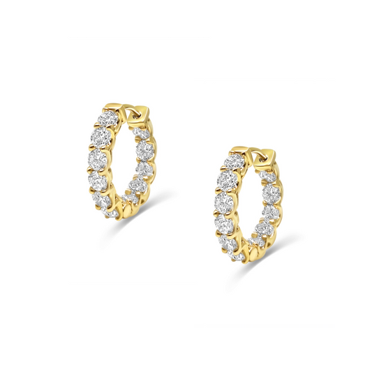 Yellow Gold & Ethical Diamond Hoop Earrings 2.00ct