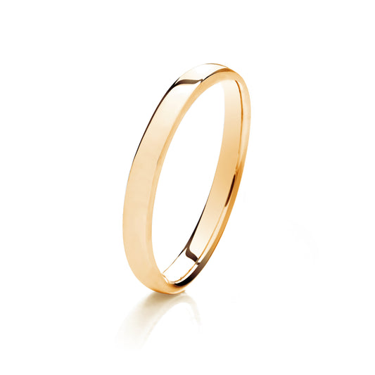 18ct Yellow Gold 2.5mm Medium Weight Traditional Court Wedding Ring