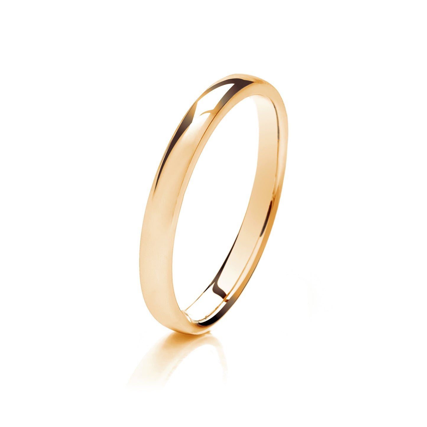 9ct Yellow Gold 2.5mm Light Weight Traditional Court Wedding Ring