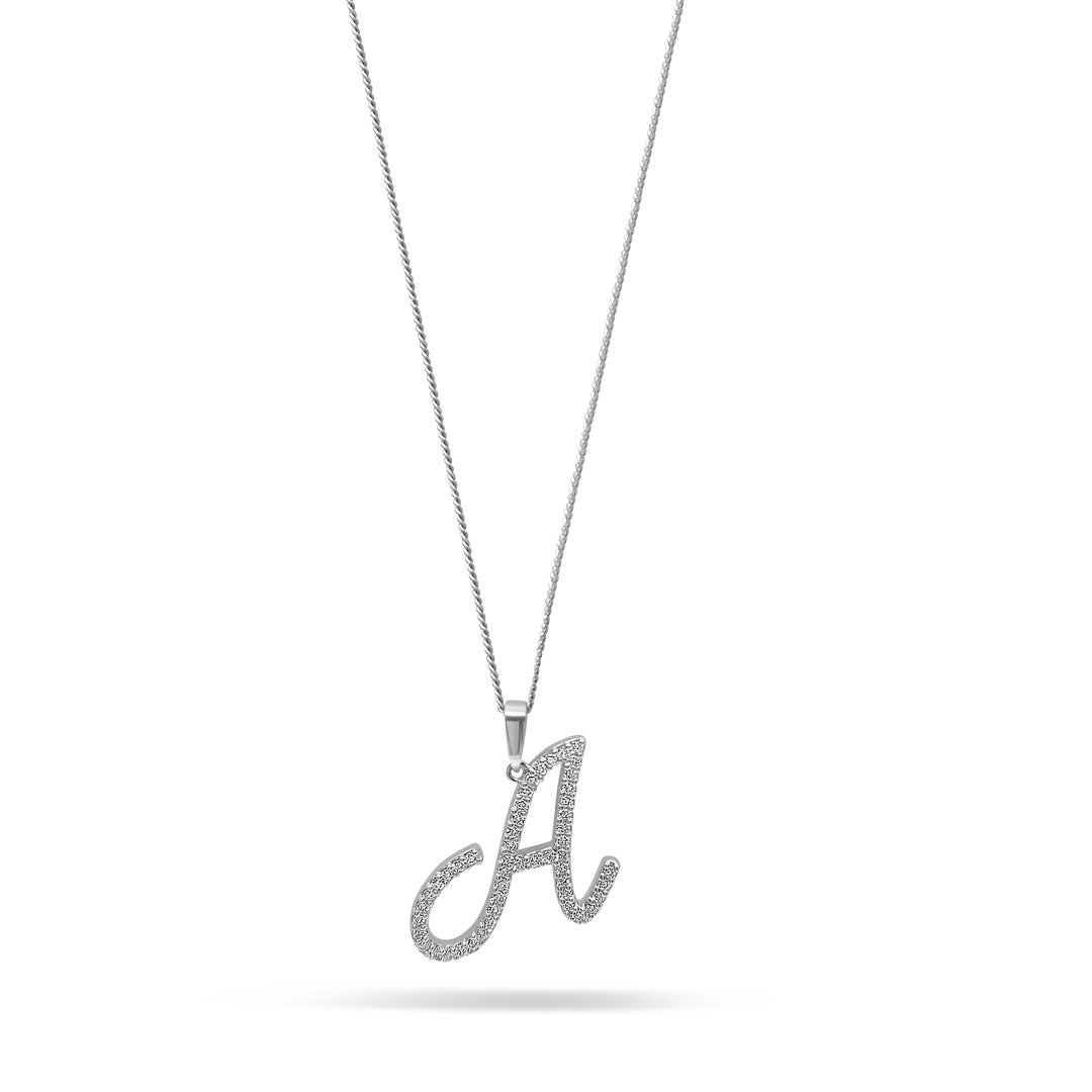 White Gold & Ethical Diamond Initial A Pendant