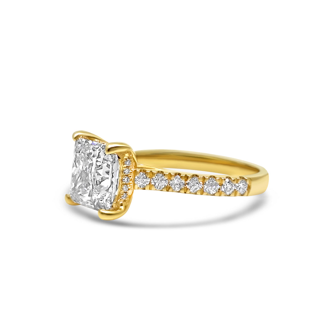 Yellow Gold & Princess Cut Ethical Diamond Ring 3.67ct