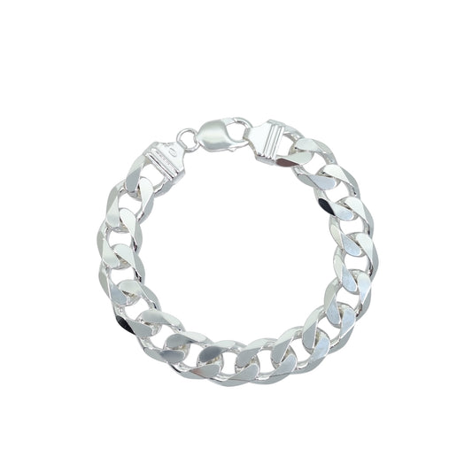 Silver Curb Bracelet 9"