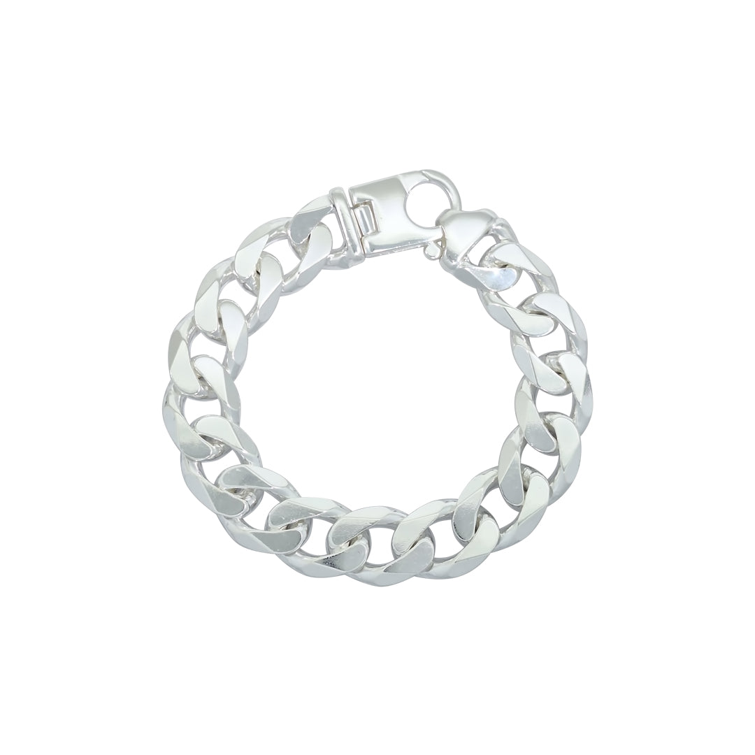Silver Curb Bracelet 9"