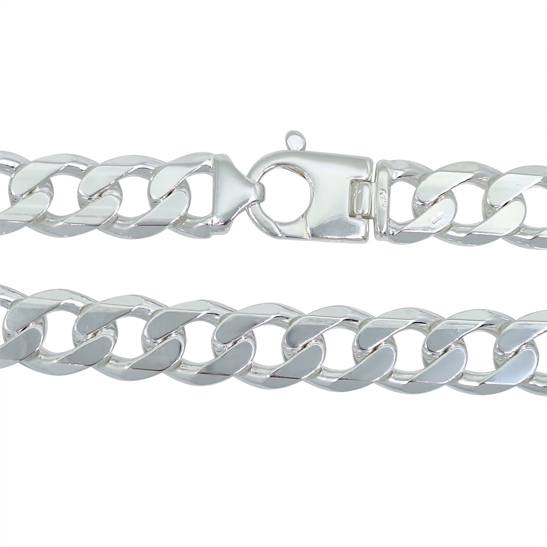 Silver Solid Curb Chain 24"