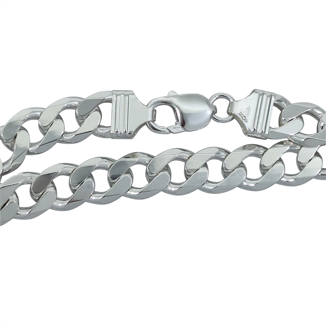 Silver Curb Bracelet 9"