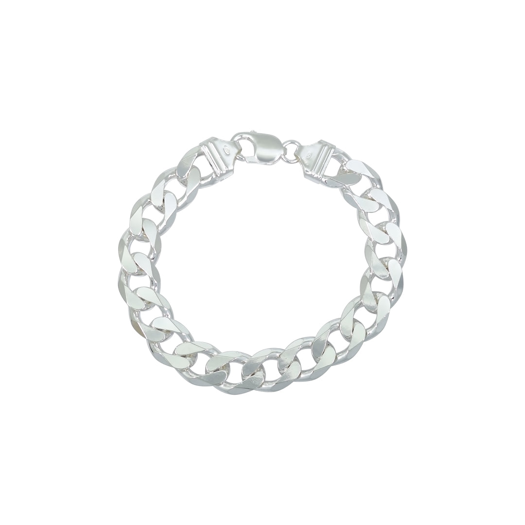 Silver Curb Bracelet 9"