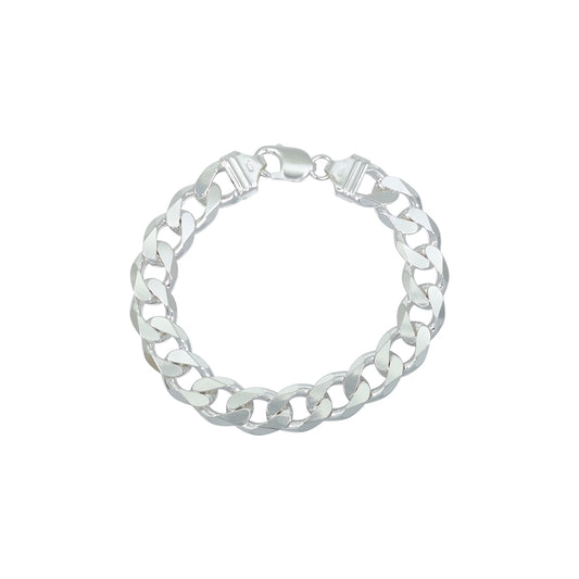 Silver Curb Bracelet 9"