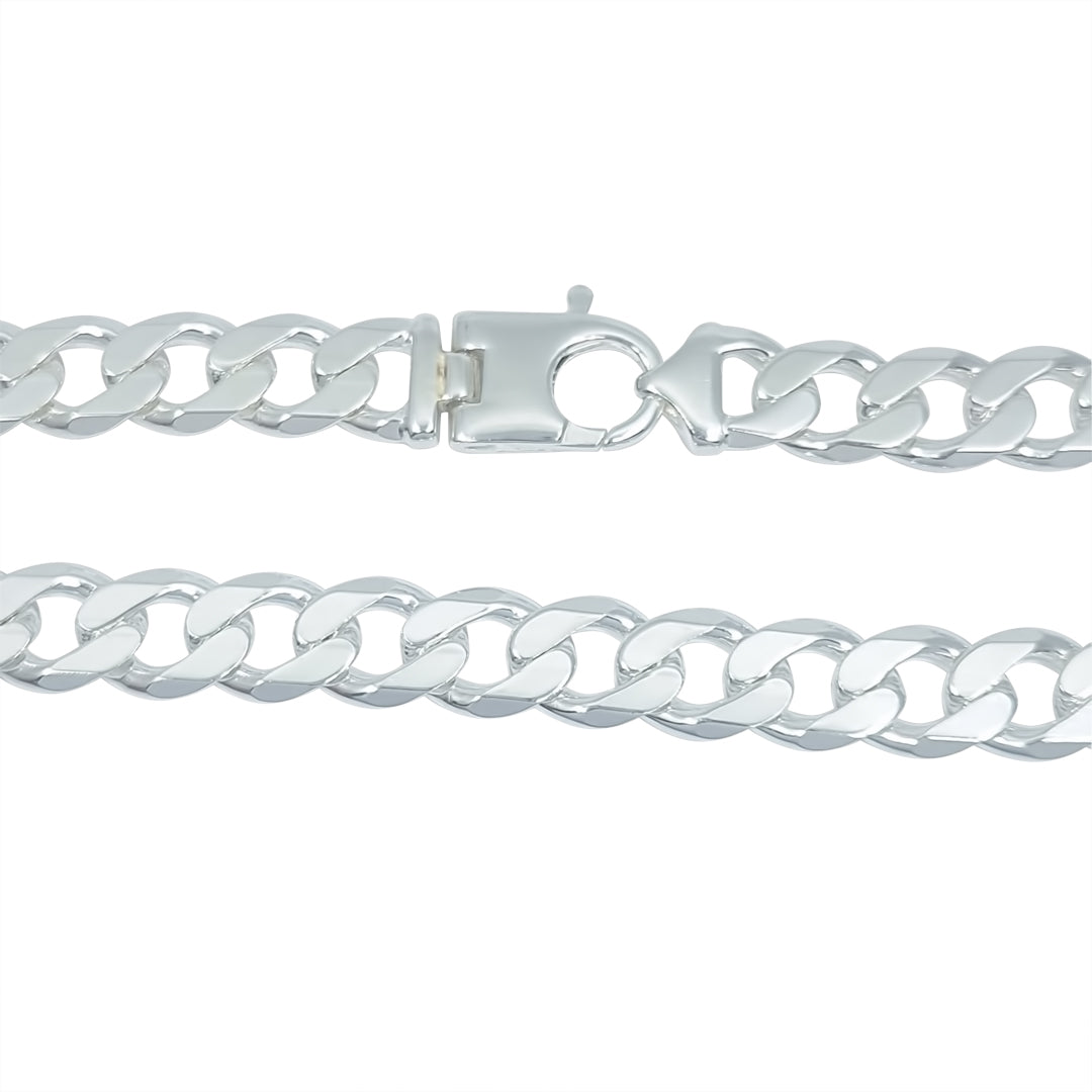 Silver Solid Curb Chain 22"