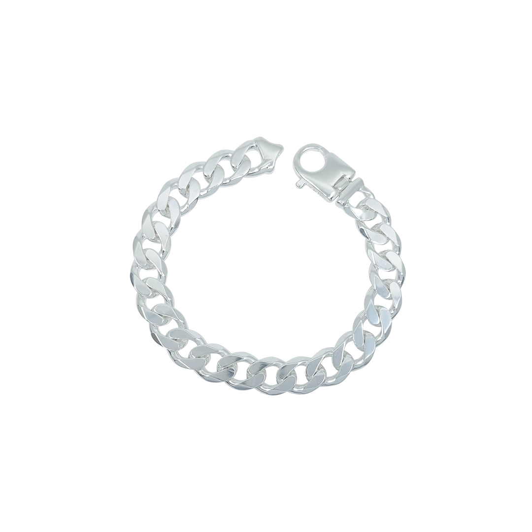 Silver Curb Bracelet 9"