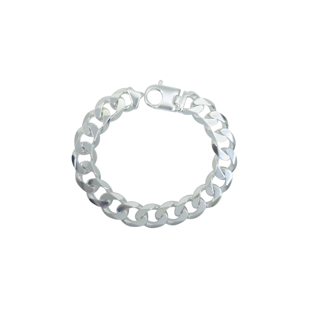 Silver Curb Bracelet 9"