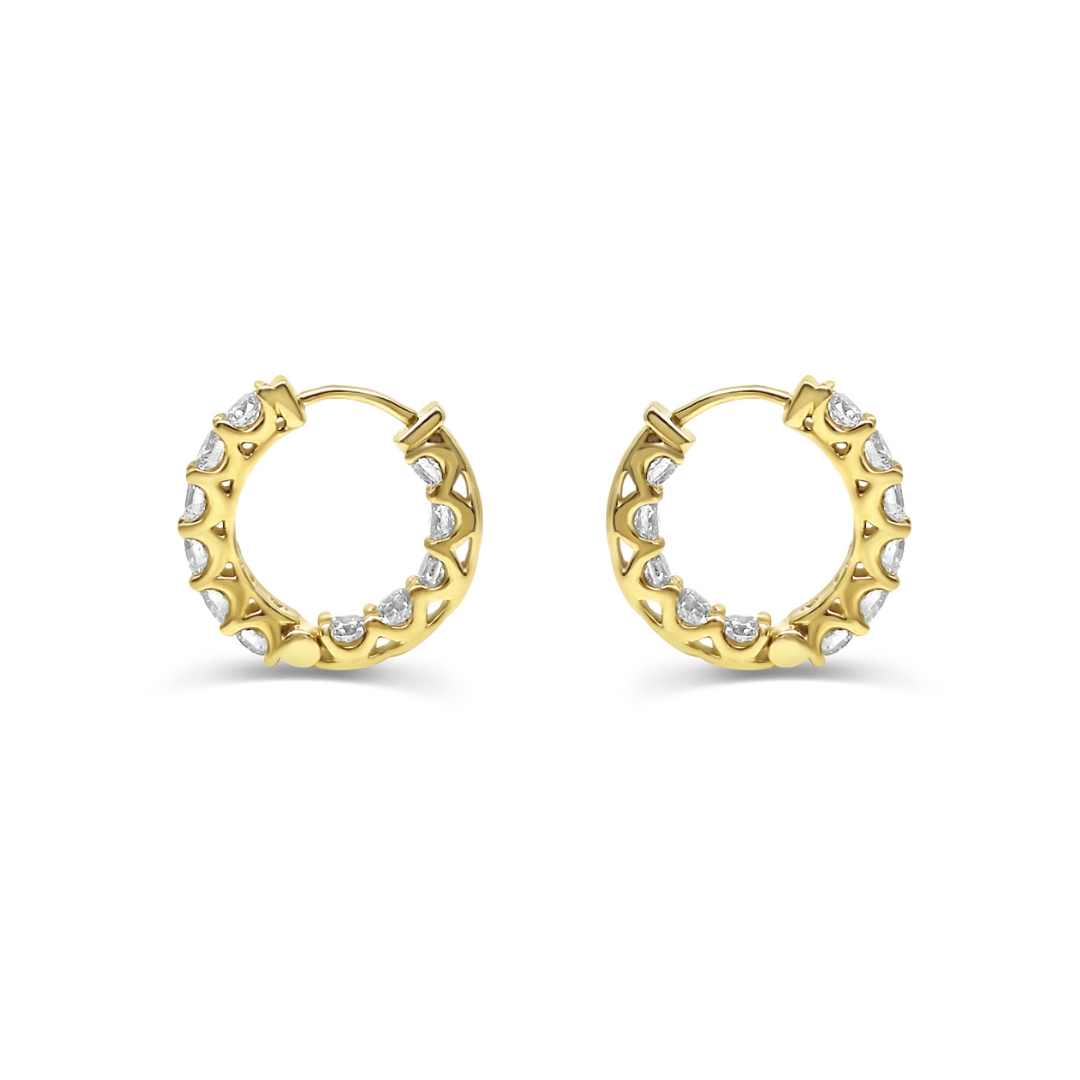 Yellow Gold & Ethical Diamond Hoop Earrings 2.00ct