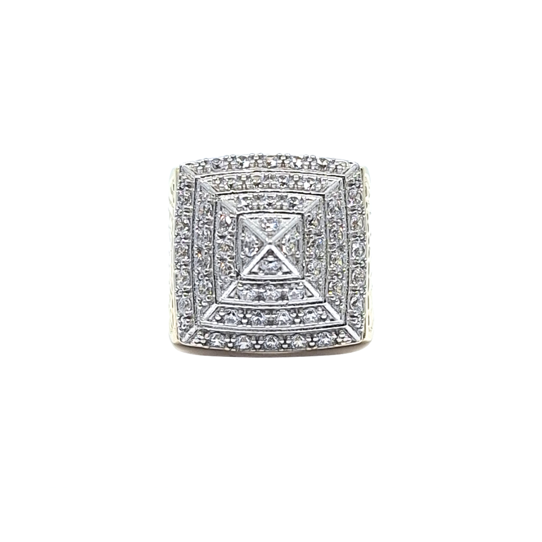 9ct Cubic Zirconia Pyramid Ring