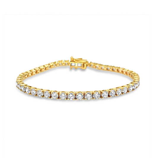 Yellow Gold & Ethical Diamond Tennis Bracelet 7.30ct