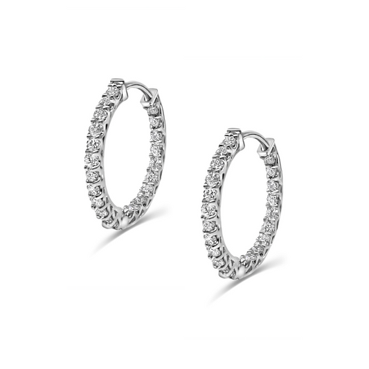 White Gold & Ethical Diamond Hoop Earrings 1.00ct