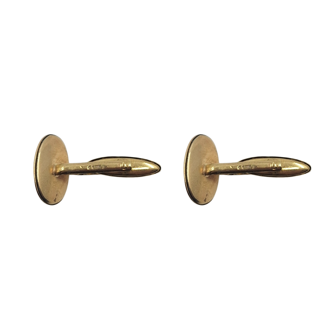 9ct Enamel And Diamond Cufflinks