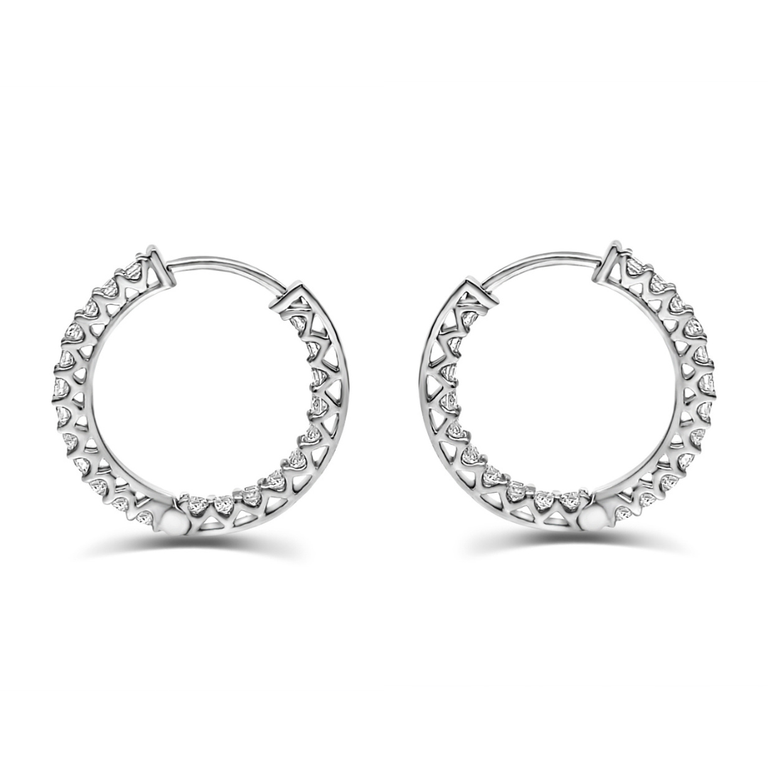 White Gold & Ethical Diamond Hoop Earrings 1.00ct