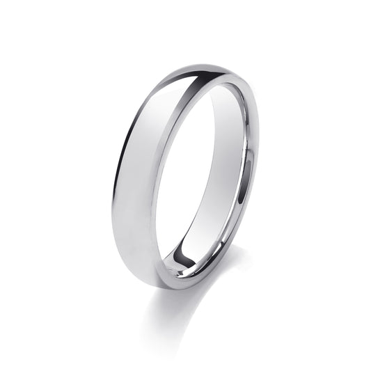 Silver 5mm Medium Weight Traditional Court Wedding Ring