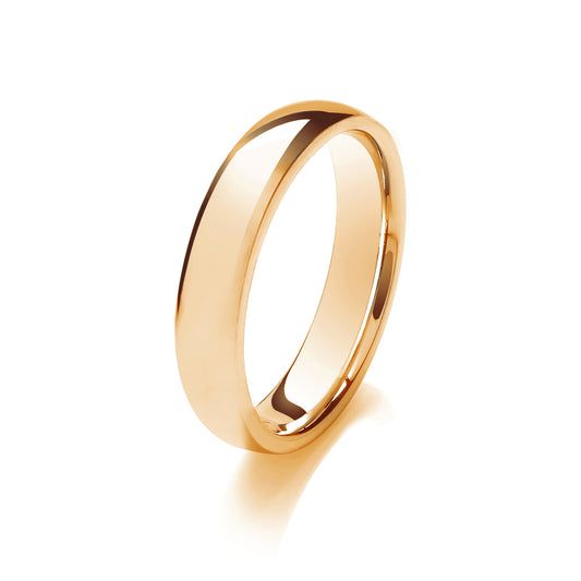 9ct Yellow Gold 5mm Medium Weight Traditional Court Wedding Ring