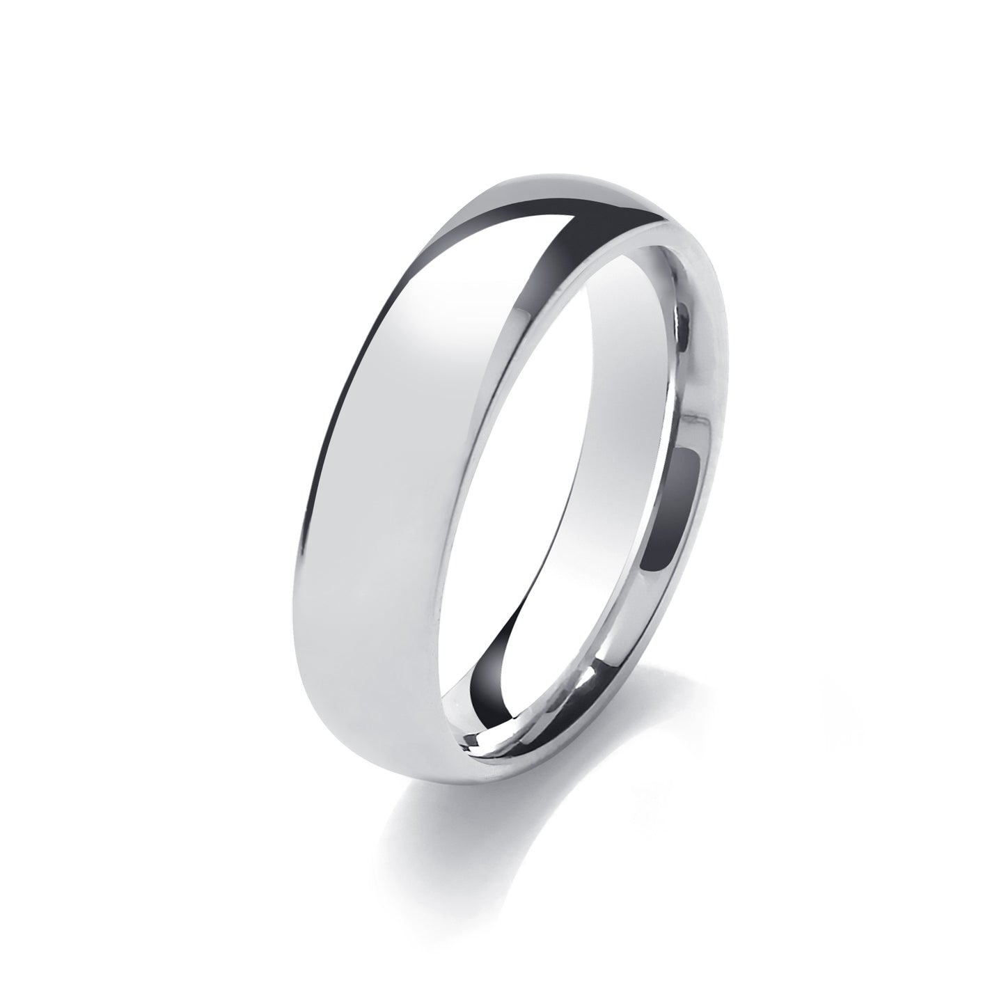 Silver 6mm Medium Weight Traditional Court Wedding Ring