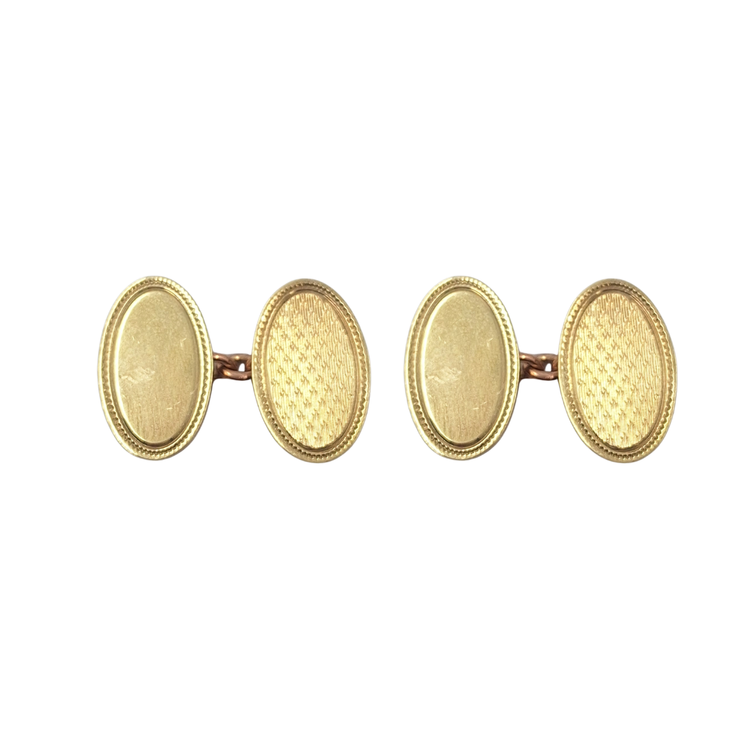 9ct Yellow Gold Oval Cufflinks