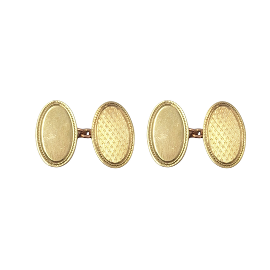 9ct Yellow Gold Oval Cufflinks