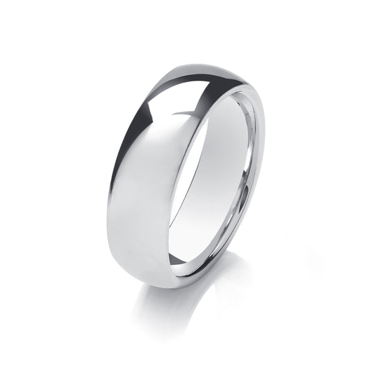 Platinum 7mm Medium Weight Traditional Court Wedding Ring