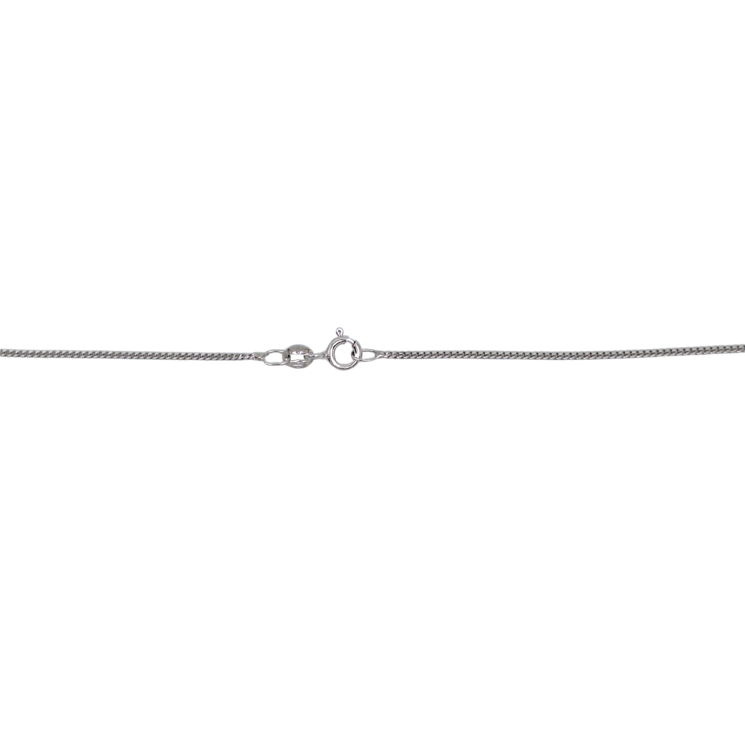 9ct White Gold Aquamarine Pendant & Chain 18"