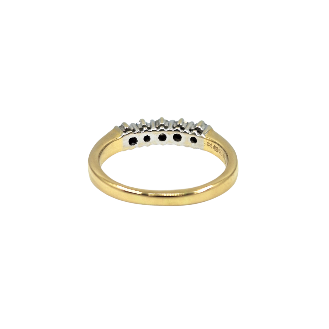 18ct Yellow Gold 5 Stone Diamond Eternity Ring