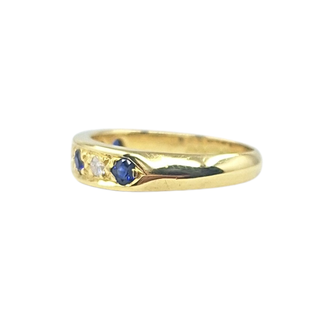 18ct Yellow Gold Sapphire & Diamond Eternity Ring