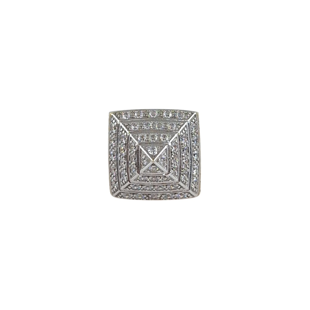 9ct Yellow Gold Cz Pyramid Ring