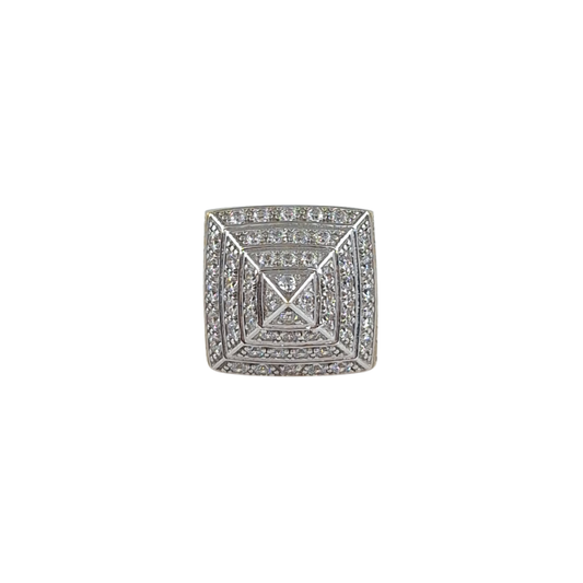 9ct Yellow Gold Cz Pyramid Ring