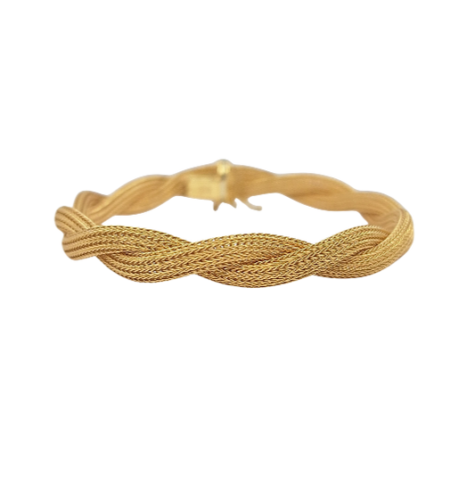 18ct Yellow Gold Twist Bracelet 7.5"