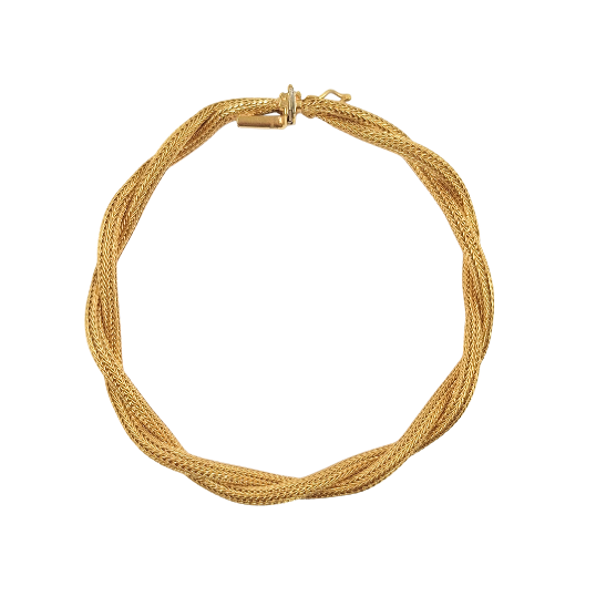 18ct Yellow Gold Twist Bracelet 7.5"