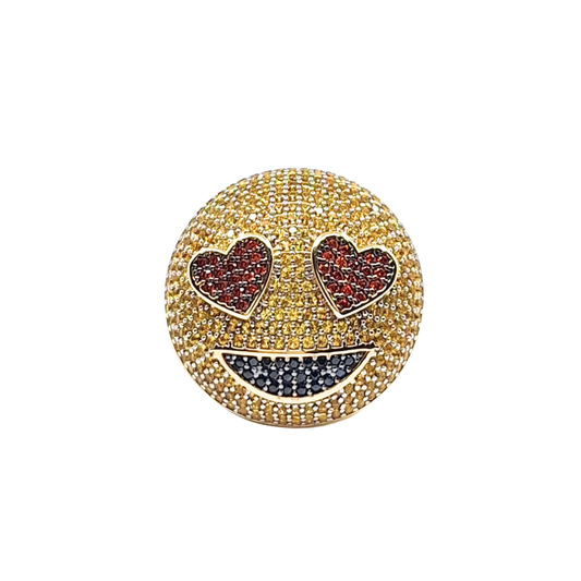 9ct Yellow Gold CZ Emoji Ring