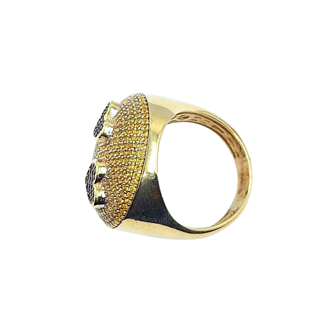 9ct Yellow Gold CZ Emoji Ring