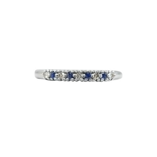 9ct White Gold Sapphire & Diamond Eternity Ring