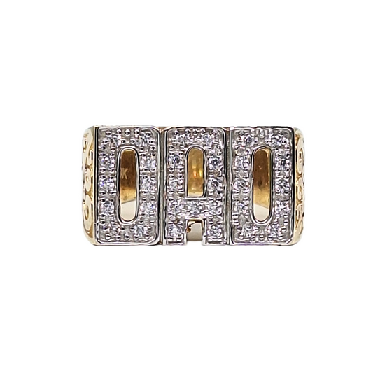 9ct Yellow Gold Cubic Zirconia Dad Ring