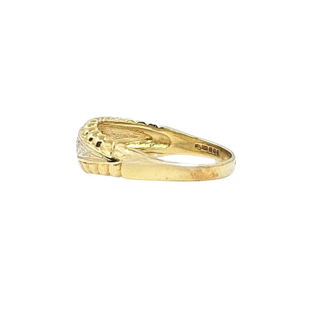 9ct Yellow Gold Three Stone CZ Ring