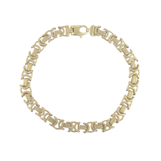 9ct Yellow Gold Byzantine Bracelet 8"